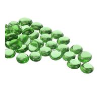 Glass Beads,36pcs Flat Glass Gemstone Transparent Dark Green 0.44lbs (0.67-0.87") Glass Marbles Pebbles for Vase Fillers Aquarium Decor DIY Craft