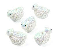 Glass Beads Cute Iridescent Sheep Pig Dog for Bracelet DIY Jewelry Making 5Pcs