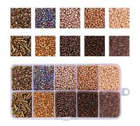 Glass Beads for Jewelry Making, Mix 10 Colors Waist Mini Small Tiny Glass Seed Bugle Bead Kits Jewellery Making Supplies for Necklaces Bracelets Earrings (Mixed Color 1)
