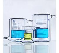 Glass Beaker Glass Jacketed Beaker Double Layer Glass Beaker Lab Jacketed Reaction Beaker Chemistry Science Lab Equipment 3.3 Borosilicate Glass Flask 1000ml