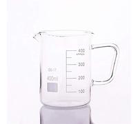 Glass Beaker in Low Form,Capacity 400ml,Outer Diameter=82mm,Height=112mm,Laboratory Beaker with Handle