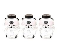 Glass Bear Cup with Straw, Portable for Home, Mix Drinks, Cocktails, Coffee, Shatter-Resistant Design Lovely Bear Shaped Glass Tumblers with Straw Leak Proof Lid Sturdy User Friendly Design