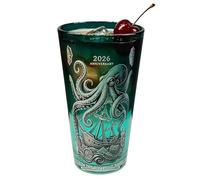 Glass Beer Mug, 500ml Octopus Pattern Glass Drinking Cup, Tailgating Beer Mug, for Whiskey Cocktail Wine Beverage Men Husband Boyfriend Home Office Bar