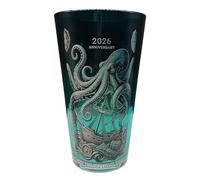 Glass Beer Mug - 500ml Octopus Pattern Wine Glass Cup | Man Cave Beer Mug, Clear Ale Drinking Tankard, Frosted Pub Style Drinkware, Traditional Bar Stein for Whiskey Cocktail Wine Beverage Men Husban