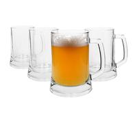 Glass Beer Mugs - 500ml - Pack of 4 Rink Drink Clear One Size