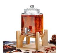 Glass Beverage Dispenser, Drink Dispensers for Parties, Glass Water Dispensers with Stand, Large Capacity Beverage Storage for Fridge, Party Drink Dispenser for Lemonade(3KG)