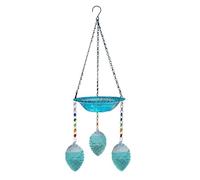 glass bird bath , outdoor bird bath, vista elegant glass bowl feeder, sturdy bowl with S-shaped hook, outdoor bird bath bird feeder, bird bath feeder bowl for vivid garden display, bird bath