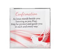 Glass Block Paperweight with Wording - Confirmation