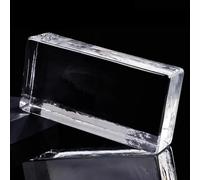 Glass Blocks - Transparent Solid Glass Bricks for Decorative Partition Wall, Room Divider, Architectural Decoration for Home, Bar, Hotel - 7.8 x 3.9 x 1.9 in