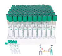 Glass Blood Tubes + Green Top - 100PCS 3ml/5ml/10ml Heparin Sodium Blood Collection Tubes, Versatile Test Tubes for Experiments,3ML