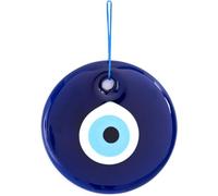 Glass Blue Evil Eye Wall Hanging - Turkish Handmade Nazar Amulet for Home Protection - Multiple Sizes - Wall Decor with Gift Box (Navy Blue, 5.3 Inches)