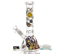 Glass Bong Pipe Glowing Water Bongs for Smoking Bong Bowl 14.5mm Height 26cm 400g Recycling Tornado Filter Glass Water Bong hookahs Oil Rig Bong Snake pattern Smoking bongs Nicotine free