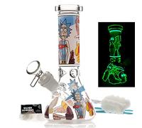 Glass Bong with percolate, Mini Bong with 14.5mm Bong Bowl Height 20cm Weight 400g Glass Pipe for Smoking Bongs