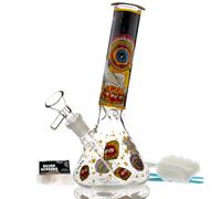 Glass Bong with percolate, Mini Bong with 14.5mm Bong Bowl Height 20cm Weight 400g Glass Pipe for Smoking Bongs (21cm Mini Bong)