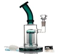 Glass Bong with Tornado percolate, Glass Bongs with 14.5mm Water Bong Bowl Glass Pipe for Smoking Pipe Hookah Bong Pipe (Green Bongs)