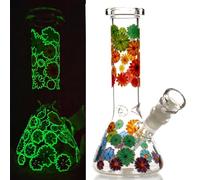 Glass Bong with Tornado percolate,Green Water Bongs with 14.5mm Bong Bowl Height 20cm Weight 400g Glass Pipe for Smoking Hookah Glass Bongs Oil Rig Smoking Pipe (Nicotine free）