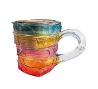 Glass Book Coffee Mug | 150ml 3D Colorful Heat-Resistant Painted Glass Bookish Items - Bookish Gift Library Coffee Cup,for Readers Writers Bookworm Women Men Family Friends