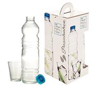 Glass Bottle 6 Glasses Ribbed Design