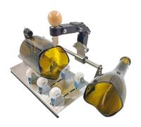 Glass Bottle Cutter Tool, Adjustable DIY Glass Cutting Kit with 6 Rollers, 20-180mm Diameter & 2-8mm Thickness for Wine Beer Bottle Cutting, Craft Lamp Vase Recycling