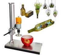 Glass Bottle Cutting Tool with Drilling & Polishing, 7-Speed Adjustable Wine Bottle Cutter for DIY Crafts, Vases, Candle Jars, Planters