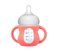 Glass Bottle Protector - 17g, Silicone Sleeve Handle, Easy to Clean Easyy Grip Holder | Removable Anti Drop Nursing Cover for Kids Milk Water Feeding Formula Transition Home