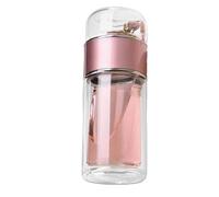 Glass Bottle with Infuser - Borosilicate Material 2.6x2.6x24cm, Leakproof Tumbler, Double Wall Insulated Travel Mug, Microporous Filter | Hot Fruit Steeping for Outdoor Work, Travel Infuse