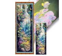 Glass BottleA Full 11CT 3 Strands DIY Stamped Cross Stitch Kit Large Size30x90cm