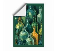 Glass Bottles Vintage Unframed Wall Art Print A3 (42×29.7cm), Wall Decor for Living Room, Bedroom, Office & Home, Art Gift