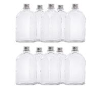 Glass Bottles with Lids | Pack of 10 | Airtight Screw Cap | Reusable Hip Flask | Empty Glass Bottle for Sloe Gin, Whisky, Liqueur or Homemade Vinegar & Sauces | Spell Jars (350ml)