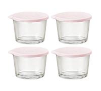 Glass Bowl With Lid - 4 Pieces Stackable Reusable Food Mixing Cups, Meal Prep And Leftovers Keeper, Glass Storage Bowl Set | Bowls For Snack Overnight Baking Cooking Pantry Fridge Freezer