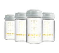 Glass Breast Milk Storage Bottles 180ml BPA-Free Natural Baby Bottle for Breastmilk Storage Wide Neck Bottles with Screw Ring Sealing Disk Leak-Proof Breastfeeding Milk Collection (Grey-4pcs)