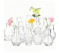 Glass Bud Vase Set, 20 Pack Mini Clear Bud Vase, Assorted Small Flowers Vases in Bulk for Rustic Weddings Parties Home Table Centerpieces Decor