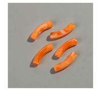 Glass Bugle Beads, Acrylic le Tube Beads for DIY Jewelry Pack of 20 Multicolor 8mm(Oranje)