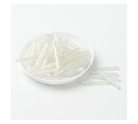 Glass Bugle Beads, Czech Seed Silver Core Glass le Tube Beads 2.5x20mm Multicolor Pack of 48(Ab Transparent)