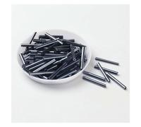 Glass Bugle Beads, Czech Seed Silver Core Glass le Tube Beads 2.5x20mm Multicolor Pack of 48(Navy Blue)