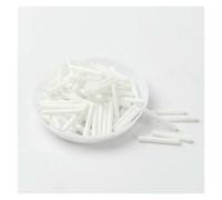 Glass Bugle Beads, Czech Seed Silver Core Glass le Tube Beads 2.5x20mm Multicolor Pack of 48(Solid White)