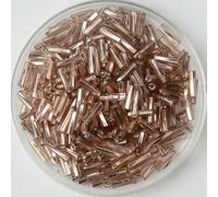 Glass Bugle Tube Beads, Spacer,10g/240pcs Size 2x6mm Twist Bugles Loose Seed Leptospira for Jewelry Making DIY Garment sew Accessories(Champagne)