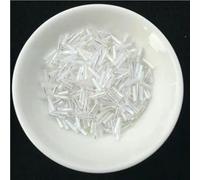 Glass Bugle Tube Beads, Spacer,10g/240pcs Size 2x6mm Twist Bugles Loose Seed Leptospira for Jewelry Making DIY Garment sew Accessories(Brilliant Transparen)