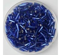 Glass Bugle Tube Beads, Spacer,10g/240pcs Size 2x6mm Twist Bugles Loose Seed Leptospira for Jewelry Making DIY Garment sew Accessories(Dark Blue)