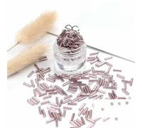Glass Bugle Tube Beads, Spacer,10g 4/6mm Length Straight Bugles Silver-Lined Seed for Needlework Jewelry Making Handmade DIY Accessories(41A,2x6mm 300pcs)