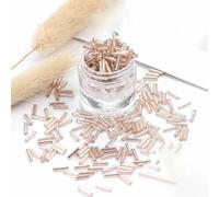 Glass Bugle Tube Beads, Spacer,10g 4/6mm Length Straight Bugles Silver-Lined Seed for Needlework Jewelry Making Handmade DIY Accessories(39A,2x4.0mm 450pcs)
