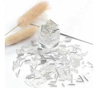Glass Bugle Tube Beads, Spacer,10g 4/6mm Length Straight Bugles Silver-Lined Seed for Needlework Jewelry Making Handmade DIY Accessories(21A,2x4.0mm 450pcs)