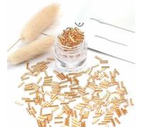 Glass Bugle Tube Beads, Spacer,10g 4/6mm Length Straight Bugles Silver-Lined Seed for Needlework Jewelry Making Handmade DIY Accessories(22A,2x4.0mm 450pcs)