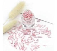 Glass Bugle Tube Beads, Spacer,10g 4/6mm Length Straight Bugles Silver-Lined Seed for Needlework Jewelry Making Handmade DIY Accessories(35,2x6mm 300pcs)