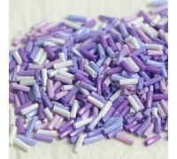Glass Bugle Tube Beads, Spacer,260 Solid Color 2x6mm Twisted Spiral Seed DIY Bracelet Jewelry Dress Making Clothing Accessories(TW42)