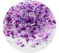 Glass Bugle Tube Beads, Spacer,500Pcs Seed Mixed Round Mix Colors and Size Twist for Clothing Accessory(Mix purple9)
