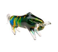 Glass bull, in the italian murano antique style, width 24cm, 1,2kg, glass figure