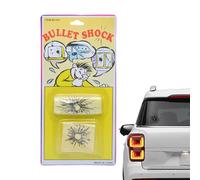 Glass Bullet Hole Sticker - Funny Shot Prank Decal | Broken Screen Joke Graphic | Car Window Fake Decoration Vehicle 3D Adhesive Novelty Gift Humor Display