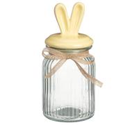 Glass Bunny Jar - Yellow - Store Easter Treats, Snacks Or Accessories In This Glass Bunny Jar And Welcome In The Springtime - Great For Easter Parties Or Use As Multipurpose Storage Around The Home
