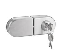 Glass Cabinet Door Lock Anti-Theft Security Lock Double Swing Hinged Frameless Push Sliding Gate Lock for 10-12mm Glass